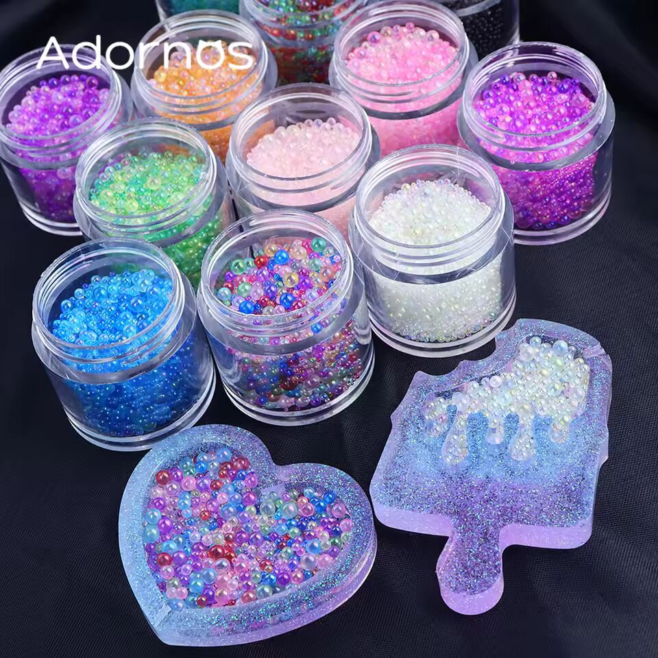 Aurora Glass Beads Epoxy Resin Filler Mini Bubble Beads For DIY Silicone Resin Mold Jewelry Crafts Making Accessories Decoration